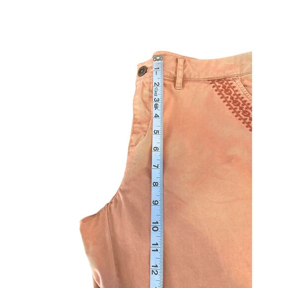 Garnet Hill Salt Washed Chino Pants‎ Pink Embroidered Straight Leg Size 8 - Picture 11 of 13